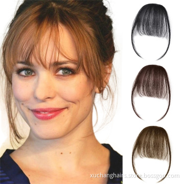 Popular Air Bangs Hairpiece Neat Thin 100% Real Human Hair Bangs Extensions Clip In Bangs Fringe For Women